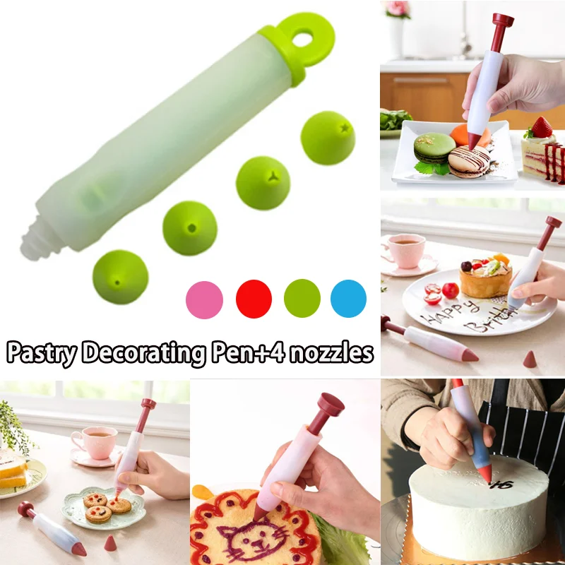 Chocolate Silicone Icing Nozzles Tip Cookie Cake Decorating Piping Writing Pen 