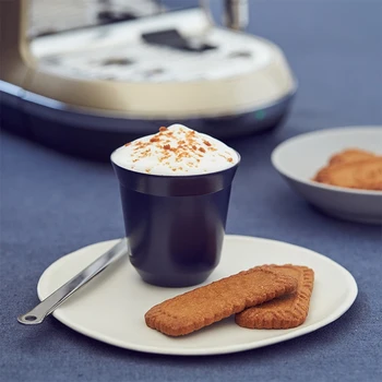 

2 Packs of Espresso Cups Double Stainless Steel Coffee Cups 80Ml Espresso Cups Mugs Powder Cups Coffee Capsule Cups