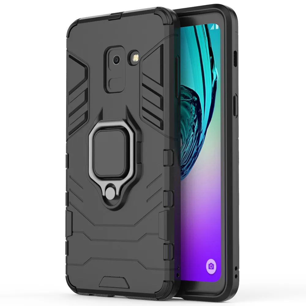 Для samsung Galaxy A8 Plus чехол Силиконовый ТПУ магнит Жесткий ПК роскошный металлическое кольцо-держатель чехол для samsung A8 Plus