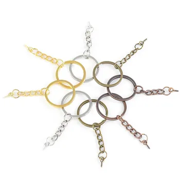 

20 Pcs/Lot Key Ring Key Chain Screw Nail Lengthening Chain Alloy Making Round Opening Keychain DIY Jewelry Making Wholesale