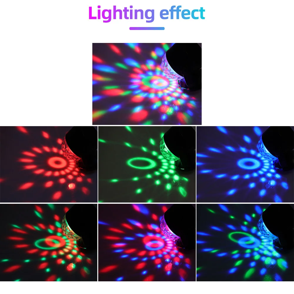 LED Stage Lighting Sound Activated Party Lights RGB Disco DJ Party Light Battery Powered/USB Plug Magic Ball Laser Projector