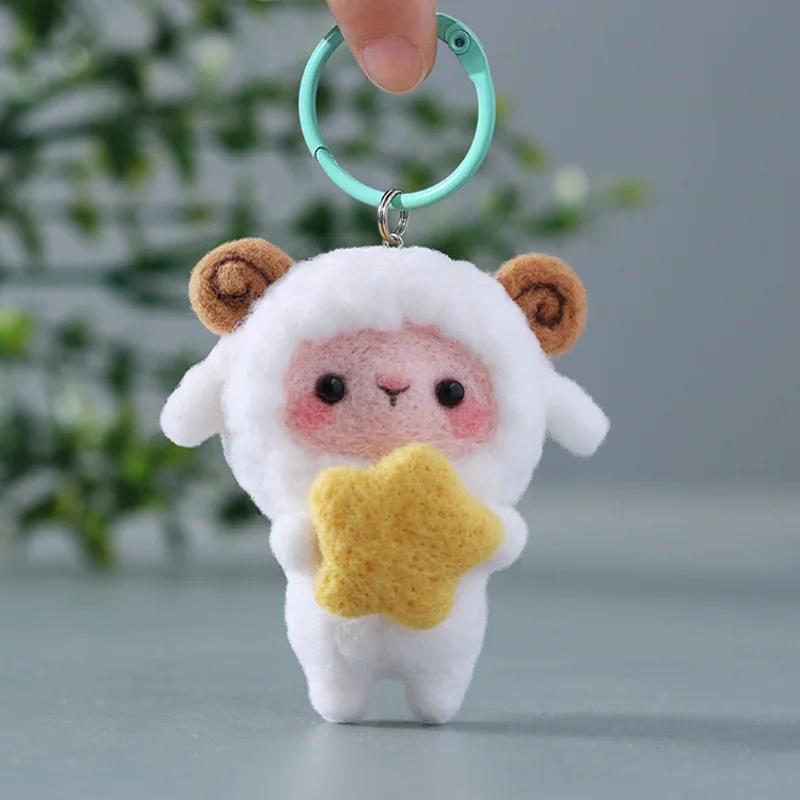 Wool Needle Felt Kit No Fashion Handmade Diy Package Lovely Hot Ins Animal Sheep Duck Tiger Deer Felting Decoration Doll