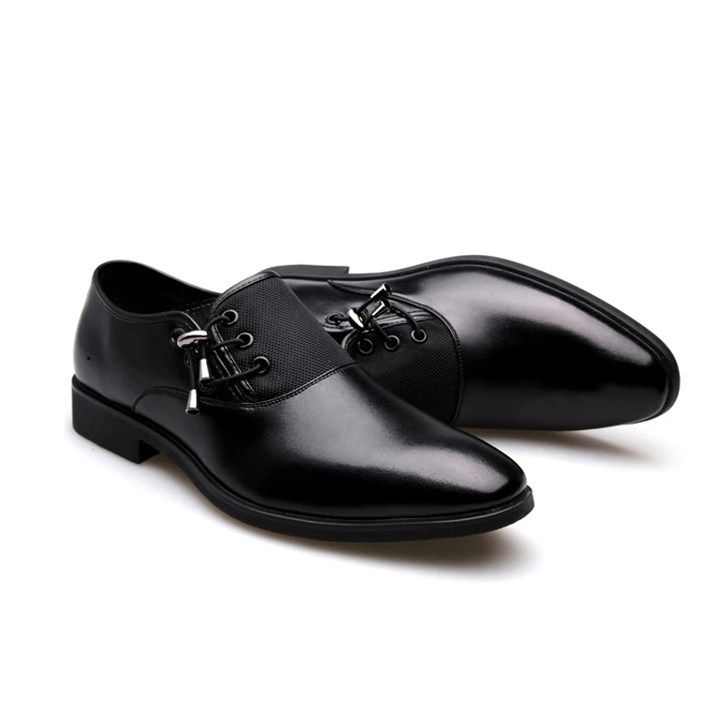 Buy Brand 2019 New Men s Dress Shoes Size 38 48 Black Classic Point Toe Oxfords for Men Fashion Mens Business Party Shoes ZY 07