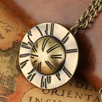 

Retro Flying Saucer Shape Quartz Pocket Watch High Quality Bronze Practical Flip Cover Pendant Watch Souvenir Gift for Men Women