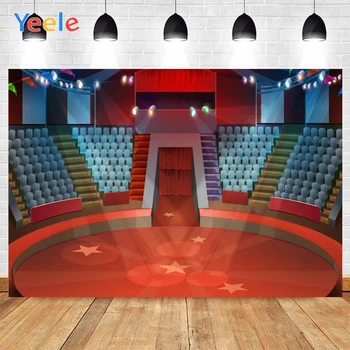 

Yeele Red Stage Sets And Lights Photo Background Photophone Lively Photography Backdrops Studio Shoots for Decor Customized Size