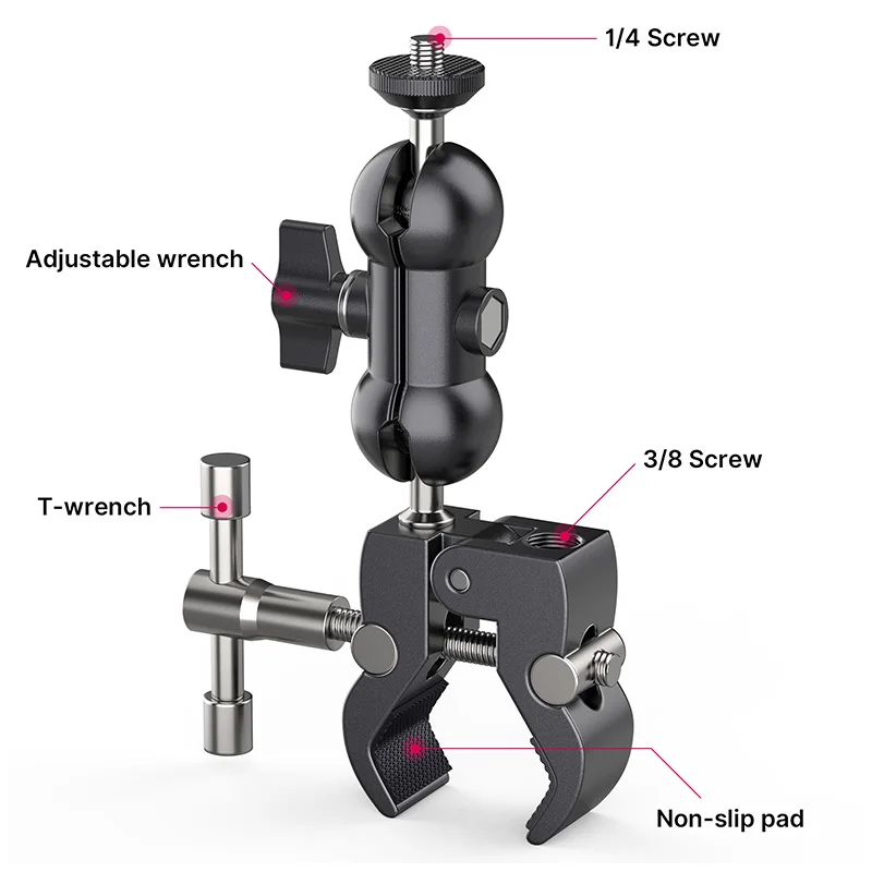 Ulanzi UURig Adjustable Super Clamp With 1/4 And 3/8 Thread For 12mm-55mm Rods Camera Accessories Light Umbrellas Hhooks Shelves