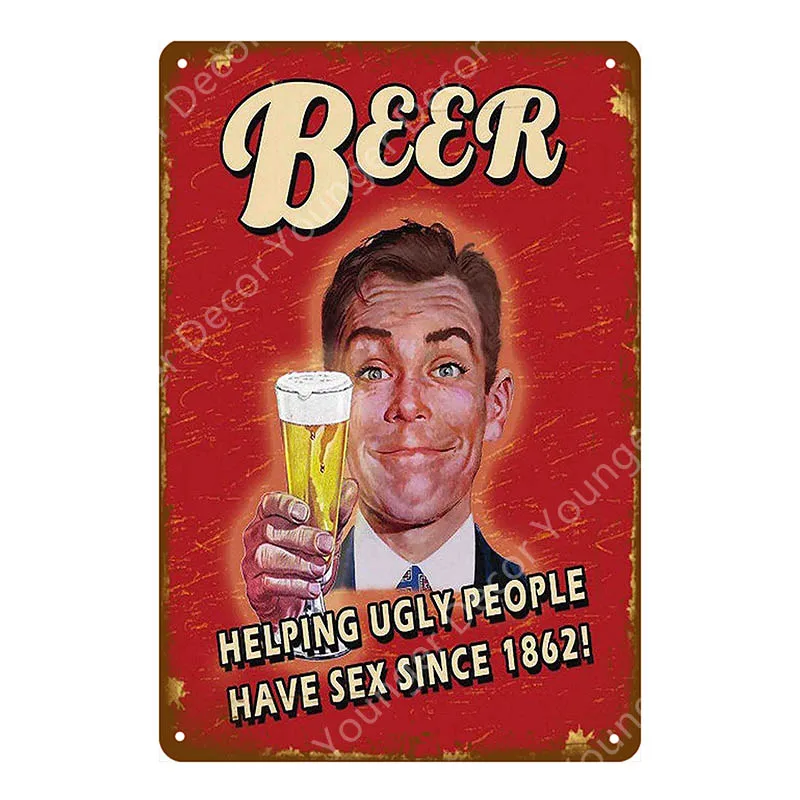 Man Cave Drinks Beers Decoration Vintage Metal Tin Signs Gin Tonic Wine Plaque Shabby Chic Pub Bar Casino Poster Wall Art Decor - Цвет: YD4198F