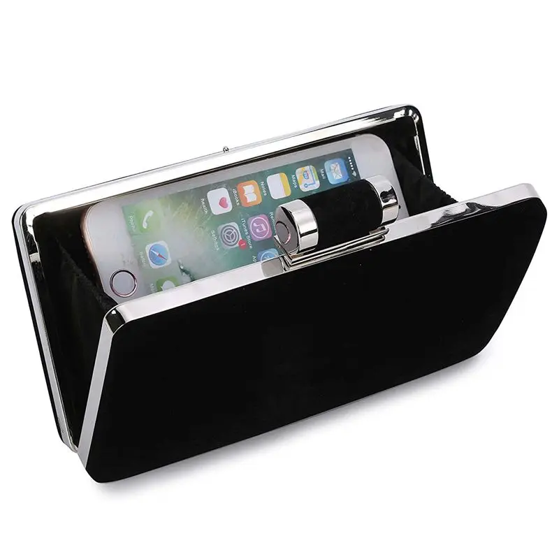 AUAU-Женские Формальные вечерние сумки бархатные Свадебные вечерние клатчи(черные