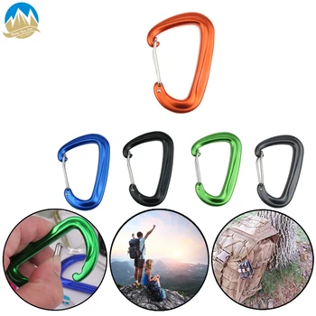

2PCS PACK Aluminium 12KN D-Ring Shape Carabiner Hook Sport Buckle Climbing Accessory Tools Outdoor Camping Multifunction Clip