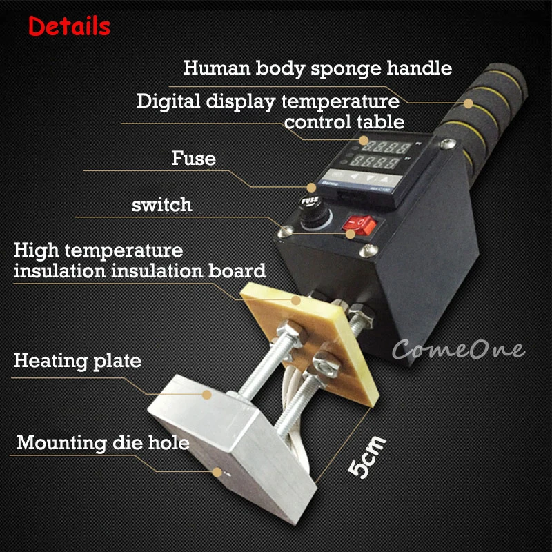 500 Вт портативная машина горячего тиснения машина для штамповки кожи древесины торговой марки IPPC брендинг Регулируемая температура