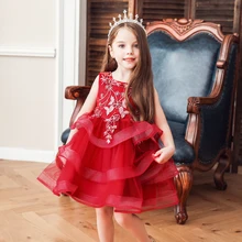 Г. Торжественное платье принцессы для девочек, Тюлевая пачка для вечеринки с цветочной вышивкой, платья подружки невесты От 0 до 10 лет