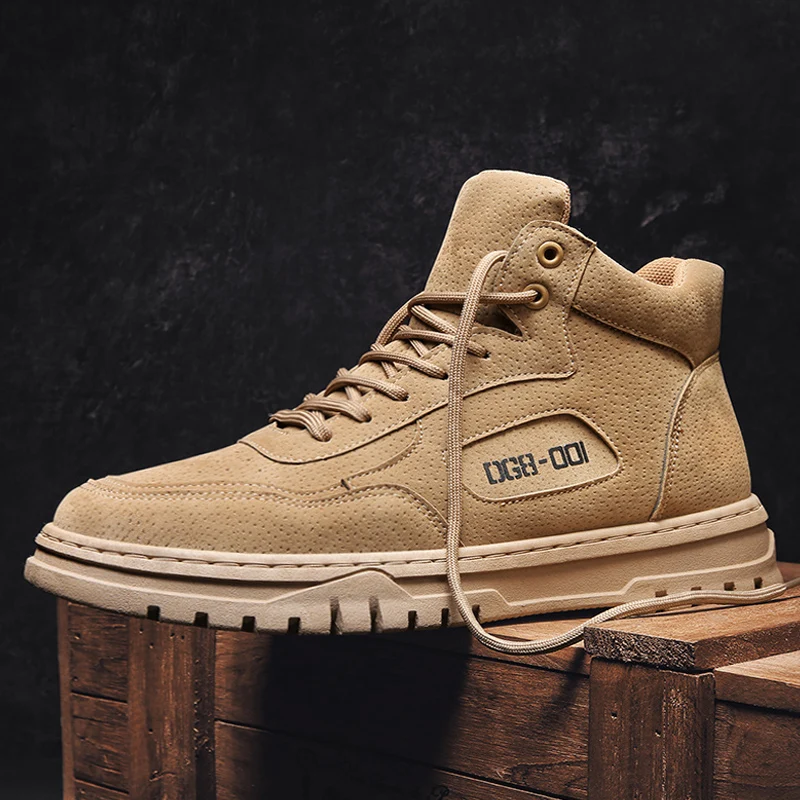 

2020 New Men Boots Genuine Leather Safety Shoes Winter Men's Ankle Boots Comfortable Work Shoes Platform Casual Botas Hombre