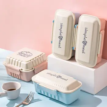 

Creative Plastic Lunch Box Food Container Microwave Oven Removable partition Lunch Bento Boxes Lunchbox Free Shipping