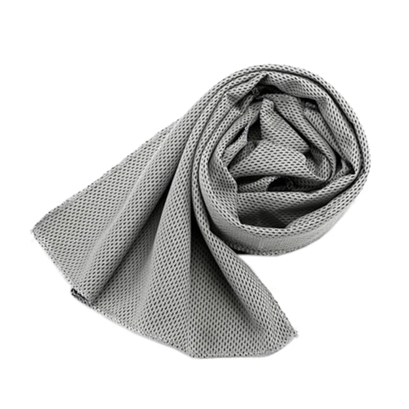 Gray Консервированное Спортивное ледяное полотенце 90X30 см, практичное, стойкое, мгновенное охлаждение, полотенце для лица, Разогревающее, многоразовое, прохладное полотенце, подходит для занятий спортом, тренажерного зала - Цвет: Gray