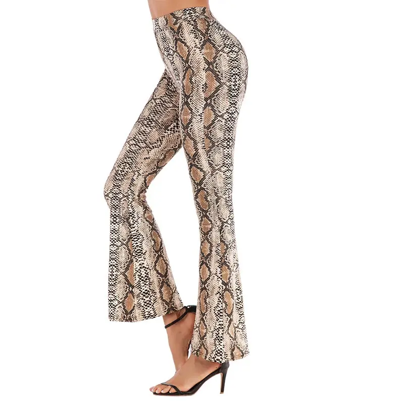 Apricot snakeskin Осенние брюки с высокой талией, 1 шт., расклешенные леггинсы, сексуальные, высокое качество, зимние Клубные штаны, женские популярные,, леопардовая расцветка, облегающие - Цвет: Apricot snakeskin