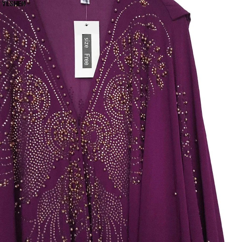 Super Size African Dresses for Women Dashiki Diamond Bead African Clothes Abaya Dubai Robe Evening Long Muslim Dress Hooded Cape 30