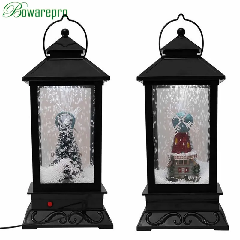 Рождественский декоративный светильник, музыкальная шкатулка, снежный шар, лампа, музыкальный фонарь, праздничные украшения со снежной игрушкой, светящийся Рождественский лучший подарок