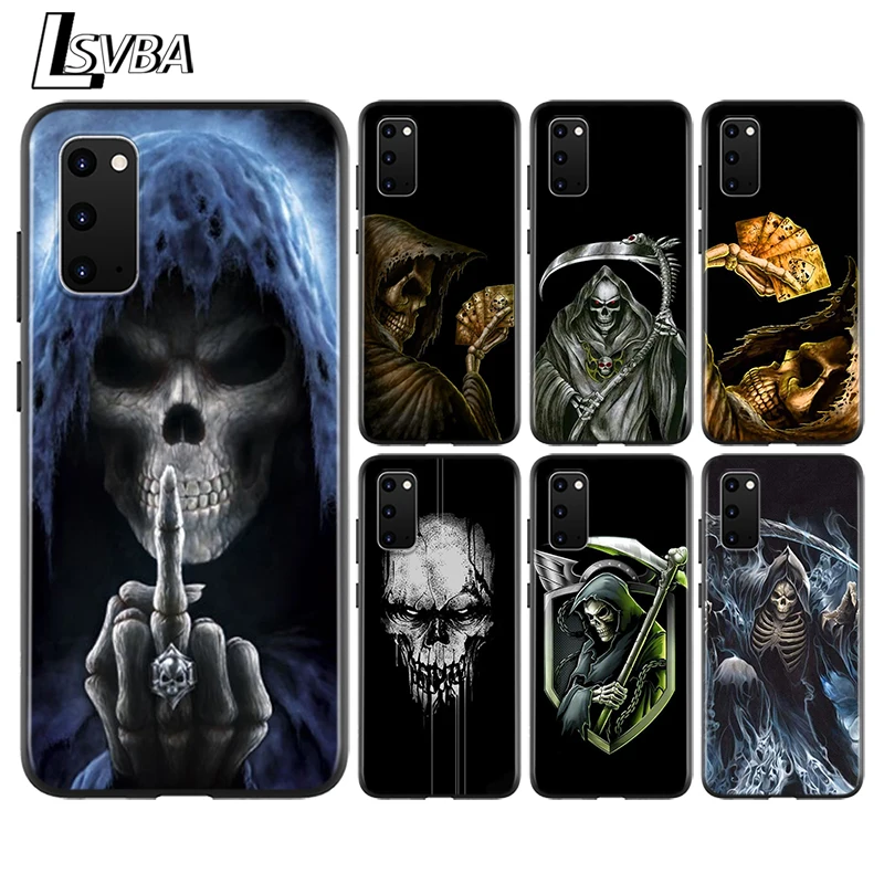 Противоударный чехол с черепом Grim Reaper Skeleton для Samsung Galaxy S20 Ultra Plus A01 A11 A21 A31 A41 A51 A71 A91
