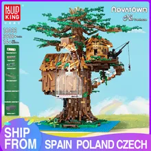 MOC Mold King 16033 Creative Toy Tree House With LED Parts Model Assembly Building Blocks Bricks Children Birthday Gifts