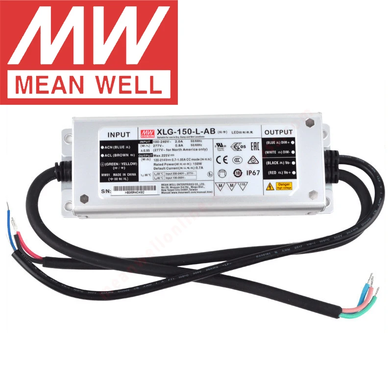 Бренд Mean Well представляет XLG-150-L-AB небоскреб/уличное освещение meanwell 3 в 1 затемнения
