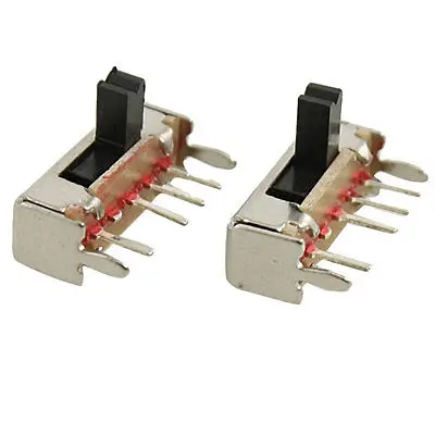 

5 Pcs x PCB Mount 4 Pin 3 Position SP3T 1P3T Slide Switch Side Knob 0.5A 50V DC