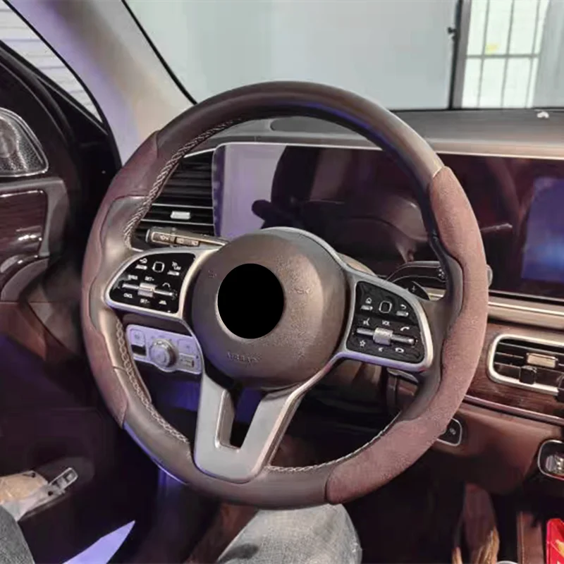 Роскошный Противоскользящий чехол на руль для Mercedes W203 W204 W211 W124 W212 W213 GLA GLB GLC