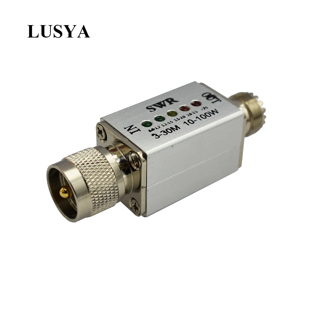 

Lusya Upgraded 3Mhz-30Mhz 10W-100W VSWR LED indicator Connector MINI SWR display Short wave standing wave table meter G11-012
