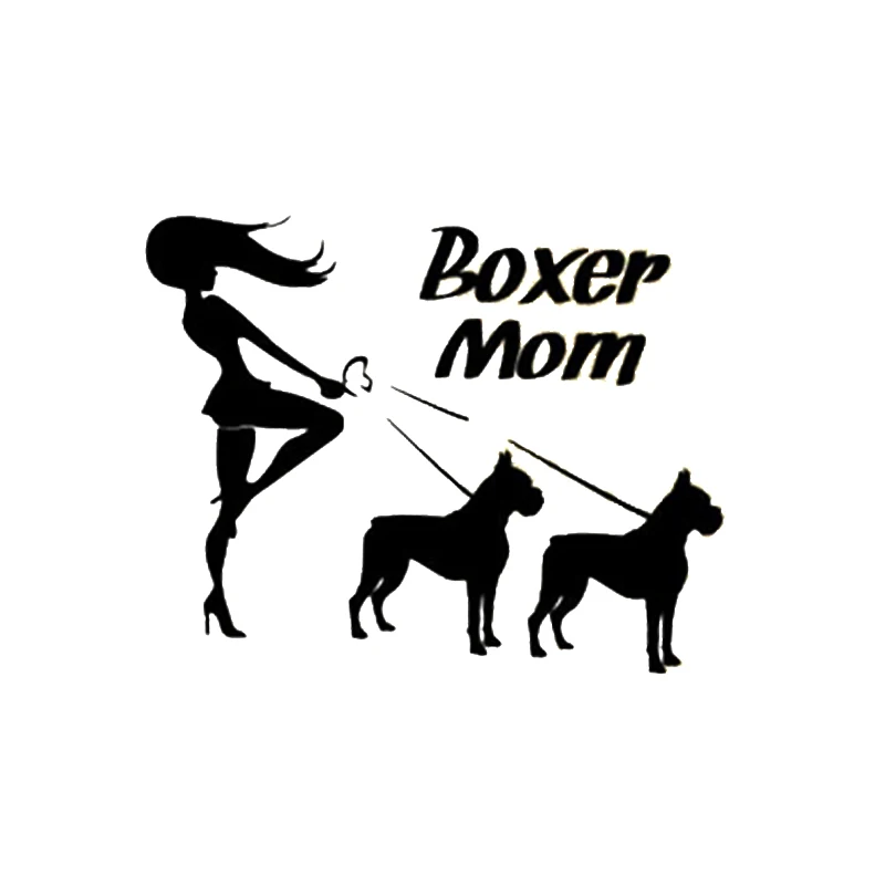 

16*12.7cm Boxer Mom Lady Decal Vinyl Car Sticker Funny Car Window Bumper Novelty JDM Drift Vinyl Decal Sticker