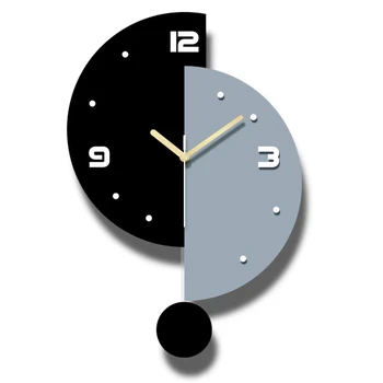 

New Wall Clock Acrylic Silent Movement Clocks With Swing For Home Decoration Laser Engraving Wall Clock Modern Design For Room