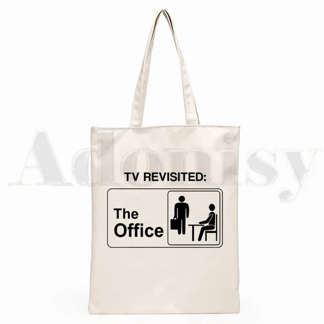 The Office TV Show Dunder Mifflin Paper Company Shoulder Canvas Bags Large Capacity College Harajuku Handbag Women Shopping Bag R