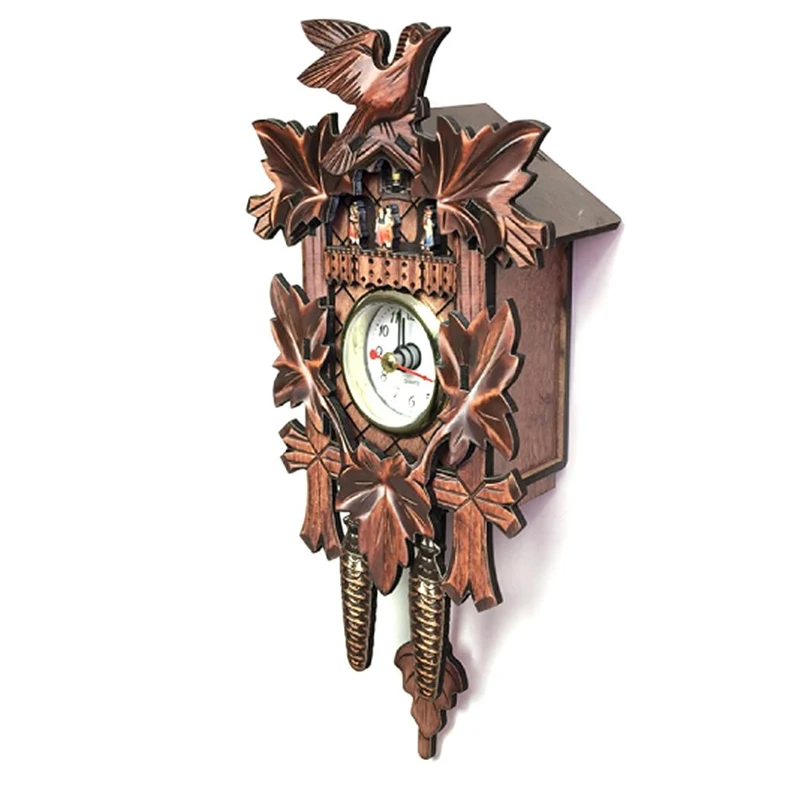 New 3D Handcrafted Wall Clock Wooden Cuckoo Wall Clock Quartz Clock Fashion Christmas Gift Home Art Decor