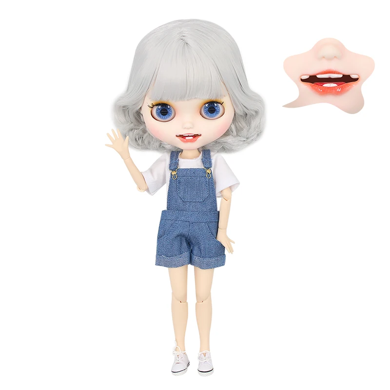 Кукла Blyth от ICY DBS белая кожа резные губы с открытым ртом матовая на заказ для лица