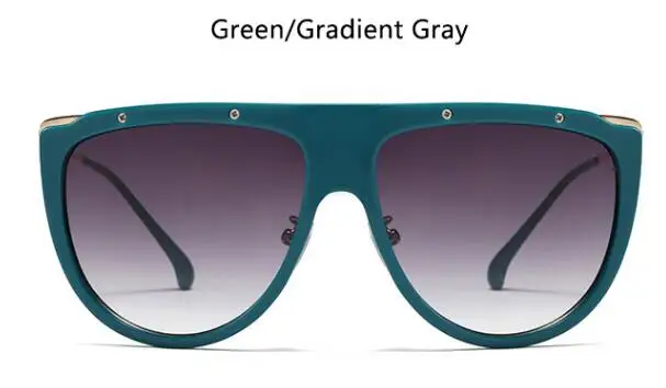 green gray Модные роскошные негабаритные солнцезащитные очки, брендовые дизайнерские Квадратные Солнцезащитные очки, оттенки для женщин, Oculos feminino, зеленые очки UV400 - Цвет линз: green gray
