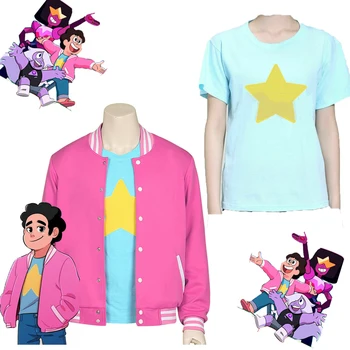

2020 Moovie Steven Universe Quartz cosplay Men Baseball uniform Unisex Coat T Shirt Jacket Tee Top T Shirt Halloween Costume