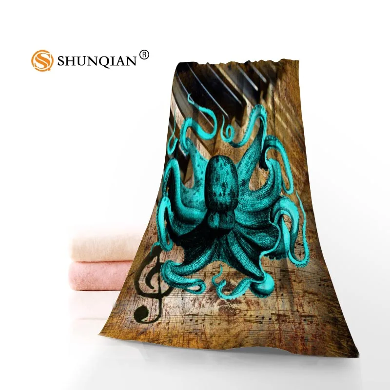 Custom Art octopus 35x75cm Face Towels Facecloth Bamboo Fiber Washcloth Quick drying Sports Towel - Цвет: 9