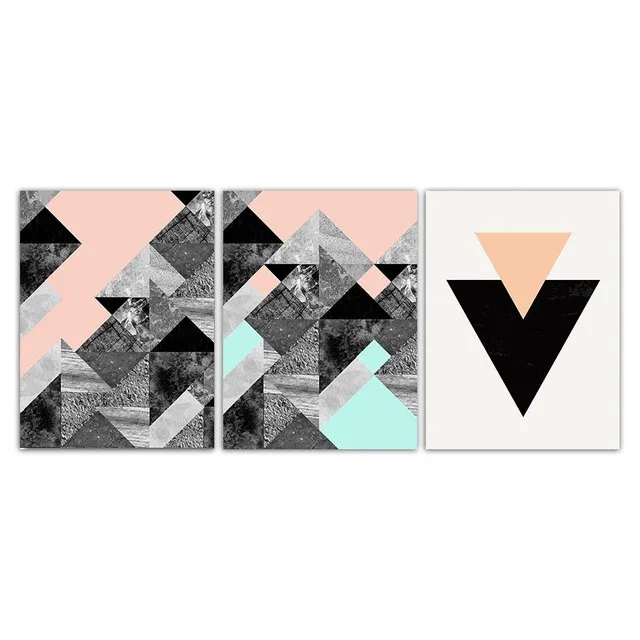 

Abstract Geometric Painting Wall Art Prints Nordic Style Posters For Office Decoration Modern Canvas Abstract Painting Life