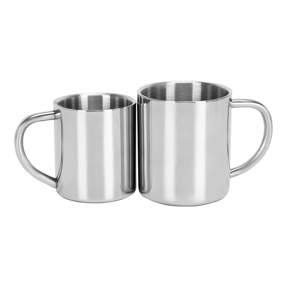 220/300/400ml Double Wall Anti Scalding Coffee Mug Insulated Portable Stainless Steel Polishing Beer Tea Juice Drinking Cup