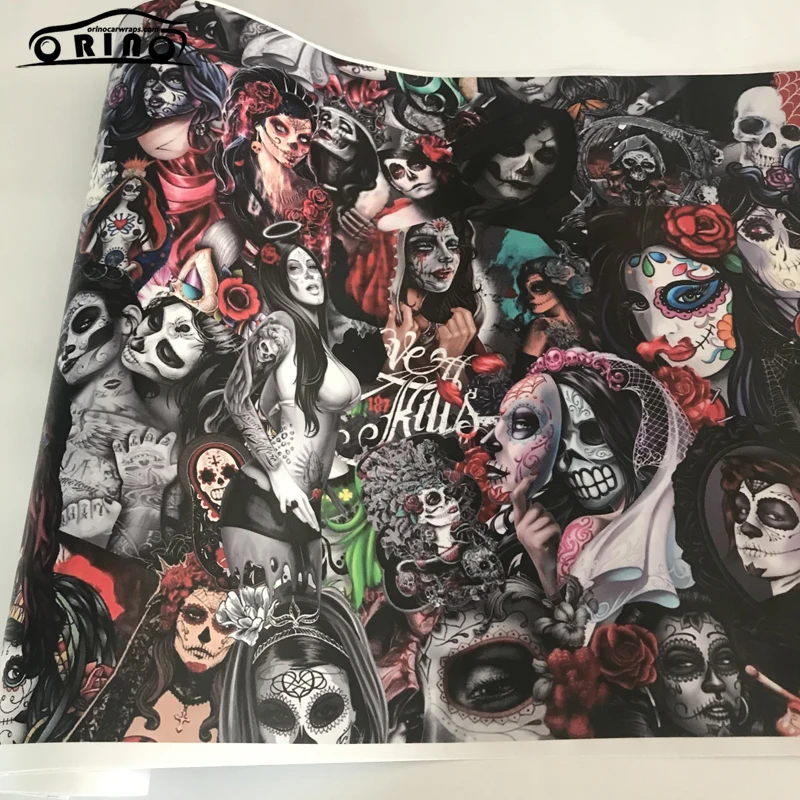 Sticker Bomb Skull Sticker Wrap Vinyl-2