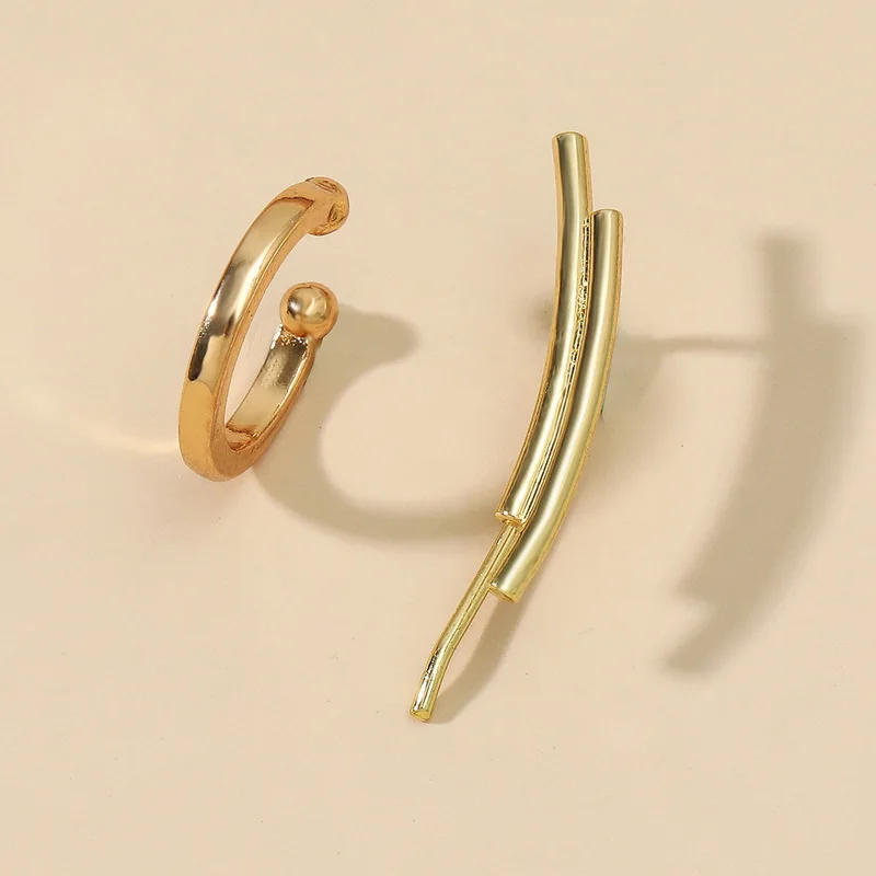 2021 New Ear Clip Bohemian Gold Color Ear Cuffs Zircon Leaf Clip Earrings For Women Climbers Stud Earring Fashion Accessories