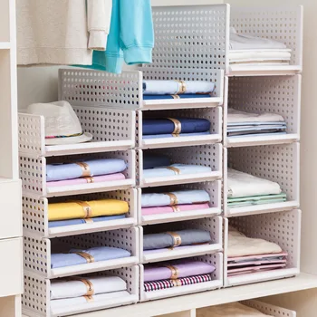 

2pcs PP Wardrobe Toy Storage Boxes Partitions Toy Basket Cloth Drawer Type New Small Basket Organizer For Things Storage Baskets