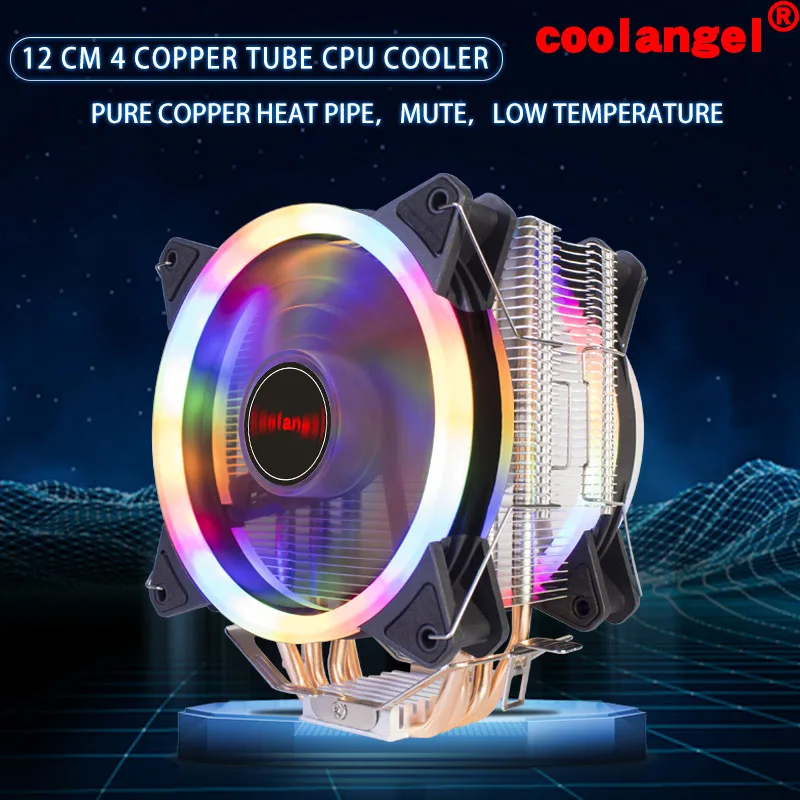 Кулер для процессора X79 X99 ШИМ RGB с 4 тепловыми трубками 120 мм 4-контактный Intel LGA 1200
