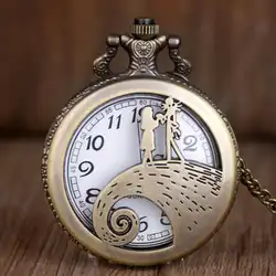 Ретро карманные часы кошмар кварцевые карманные Fob часы с цепочкой ожерелье лучший подарок для детей для мужчин и женщин