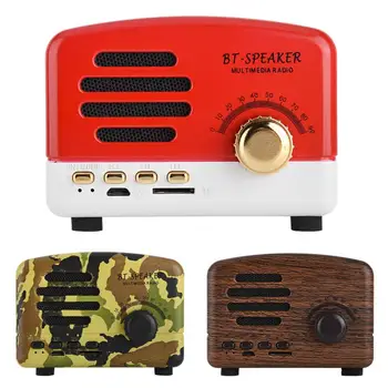 

Portable Mini USB Memory Card Speaker Altavozsub woofer Retrospeaker Fm Radio Bass Stereomic Usb Memory Card Support(Grain)