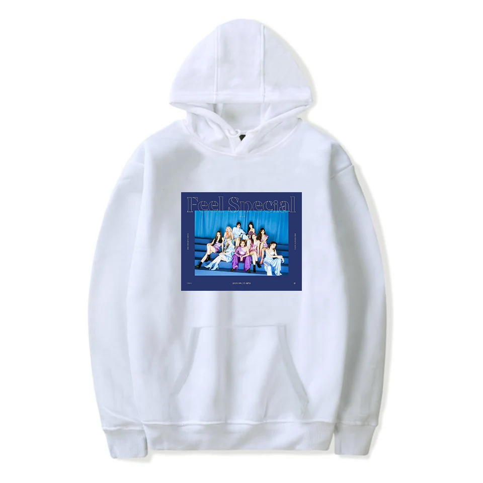 Kpop Twice толстовки свитшоты для женщин и мужчин Twice Feel специальные толстовки Флисовая теплая толстовка в стиле хип-хоп пуловеры с длинным рукавом K-pop - Цвет: white3
