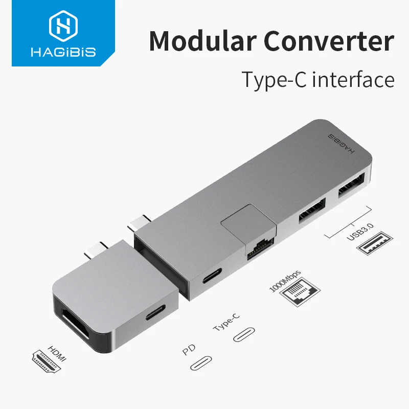Skup Hagibis USB C hub typ adaptera c na HDMI USB 3.0 RJ45 Gigabit Ethernet SD TF PD ładowanie konwerter do macbooka Pro Air Samsung S10