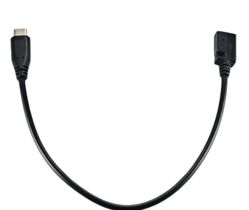 50pcs. 25cm USB3.1 Type C Male To mini USB 2.0 5Pin Female Data Cable Cord Nexus 5X 6P