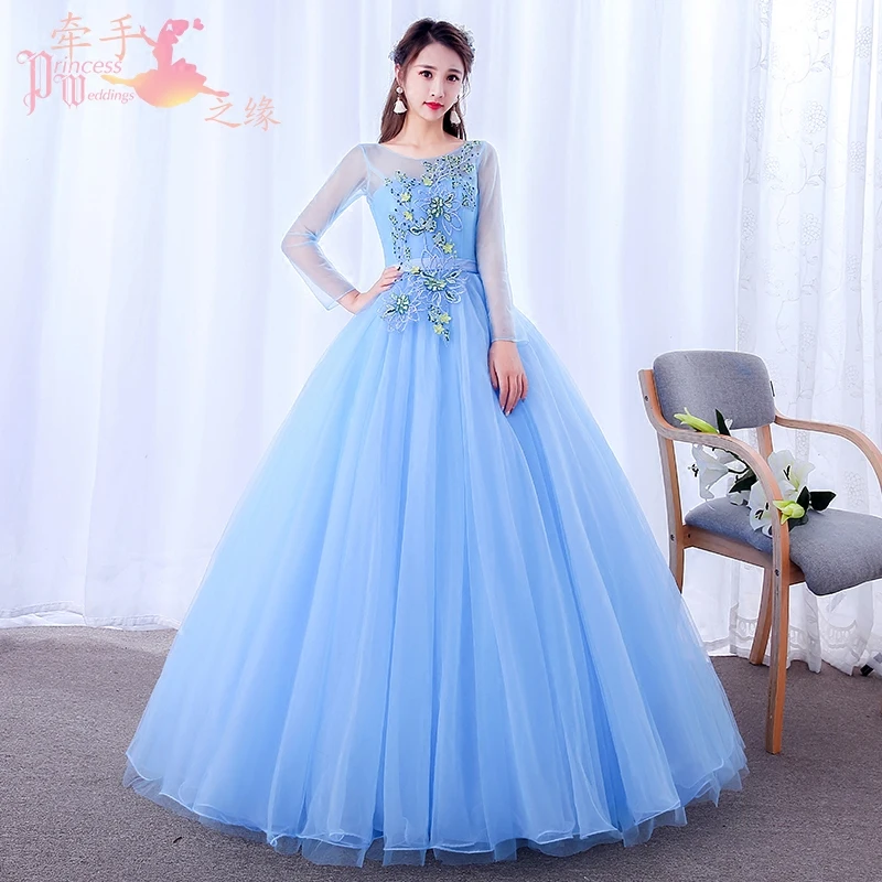 Бальное платье Quinceanera бальное с длинным рукавом для выпускного вечера 16 платьев