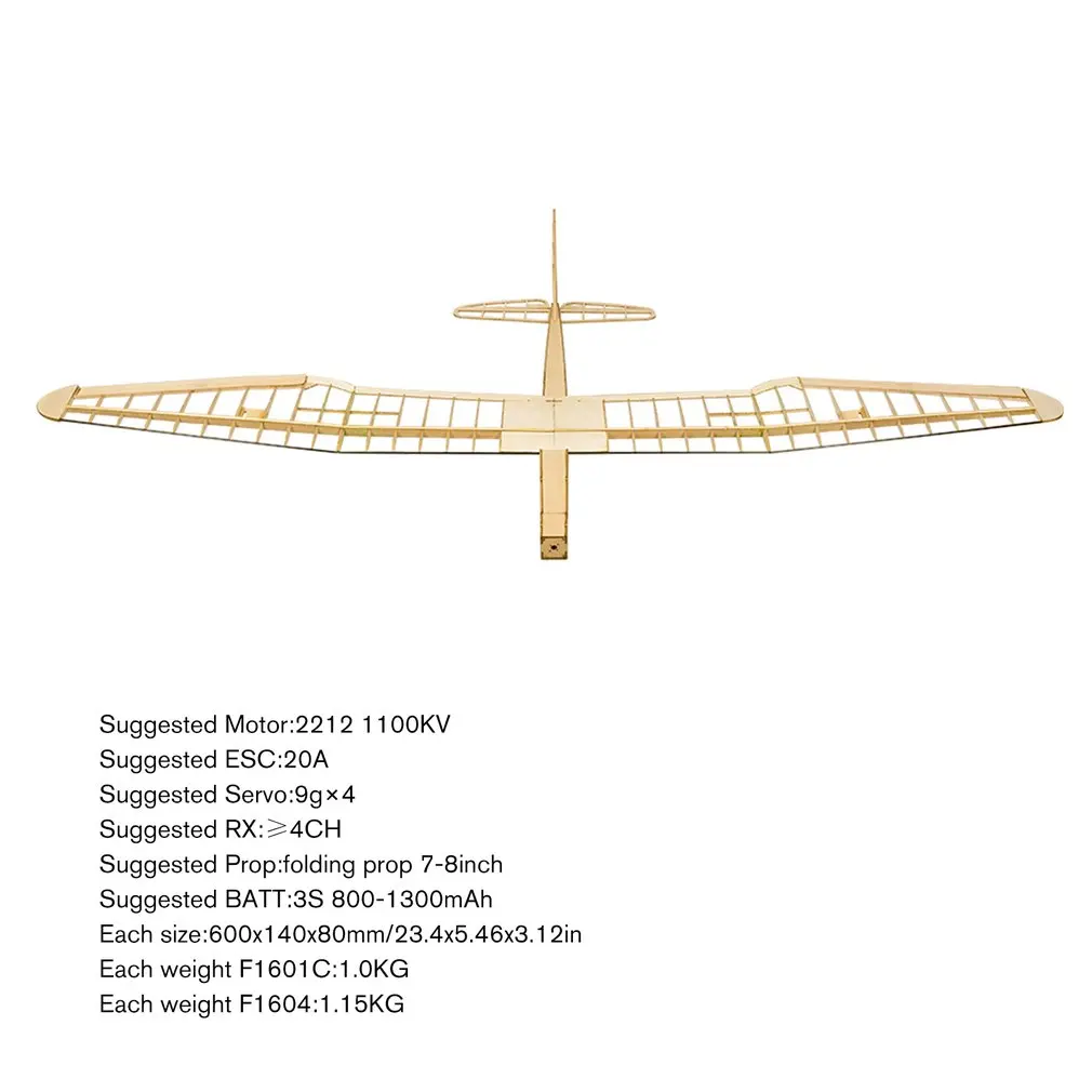 EP Sunbird Balsa деревянный планер самолет с 8 дюймов сложенный пропеллер 1,6 м размах крыльев биплан радиоуправляемый самолет вертолет модель игрушки комплект/PNP