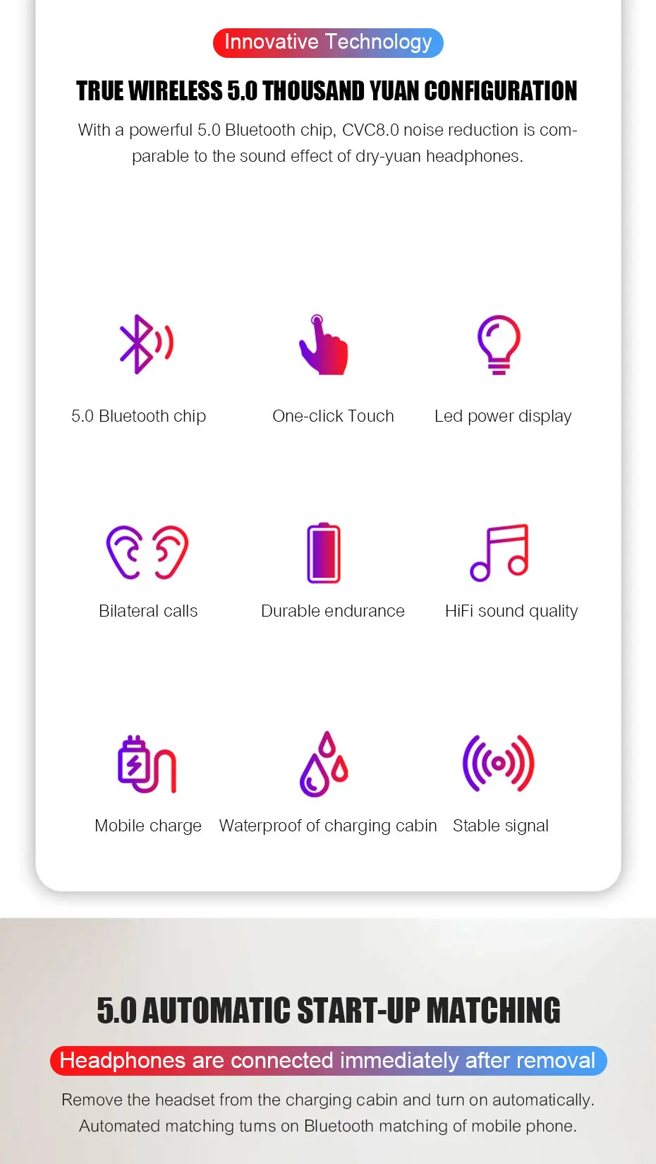 Bluetooth наушники, беспроводные наушники, игровая гарнитура, 5,0 шумоподавление, Tws с зарядным устройством для Iphone, для samsung PK F9