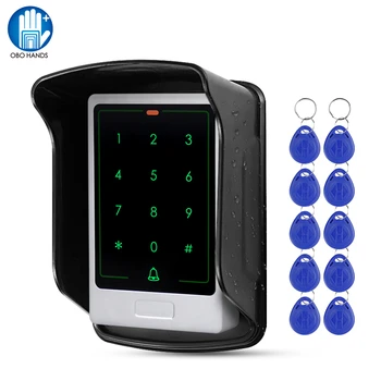 

Touch Metal Waterproof Access Control Keypad 125KHz RFID Card Reader Keyboard 10 Keys Rain Cover For Door Access Control System